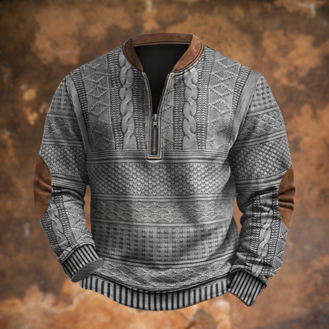 Anton – Strickpullover mit Reißverschlussdetail