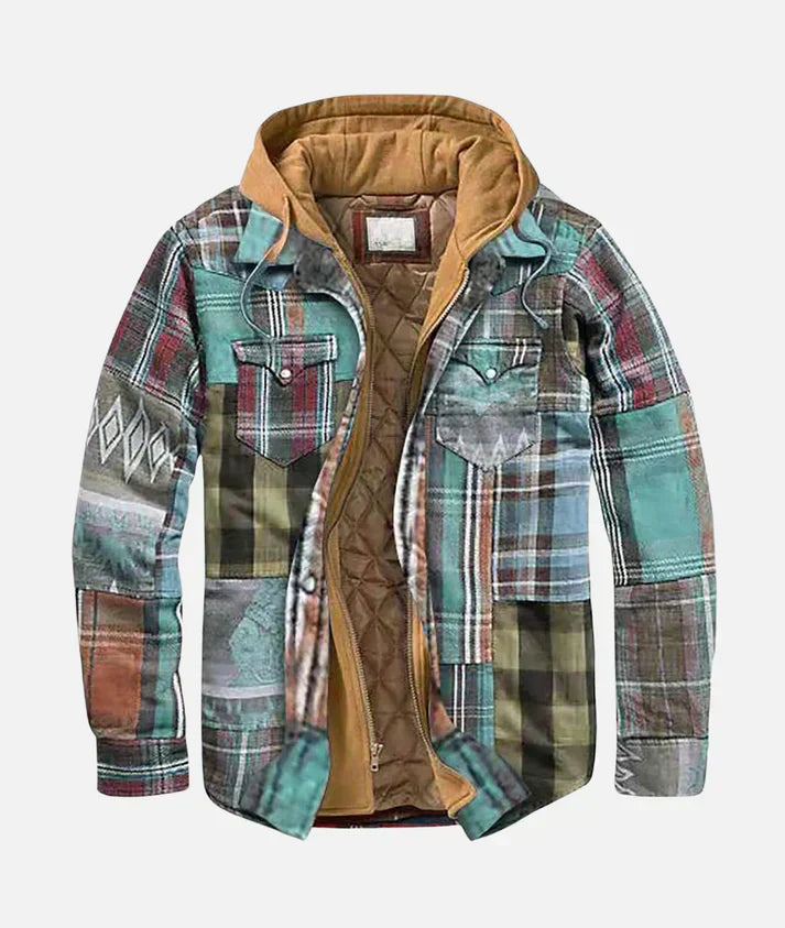 Alain – Patchwork-Jacke mit Karomuster