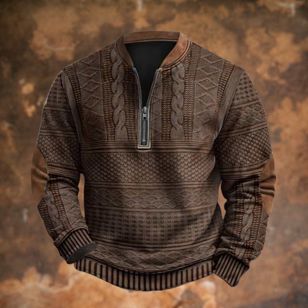 Anton – Strickpullover mit Reißverschlussdetail