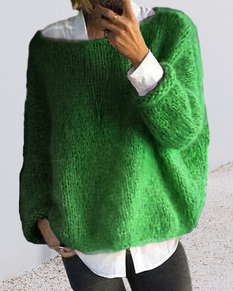 Lea | Runder Nackenfarbpullover
