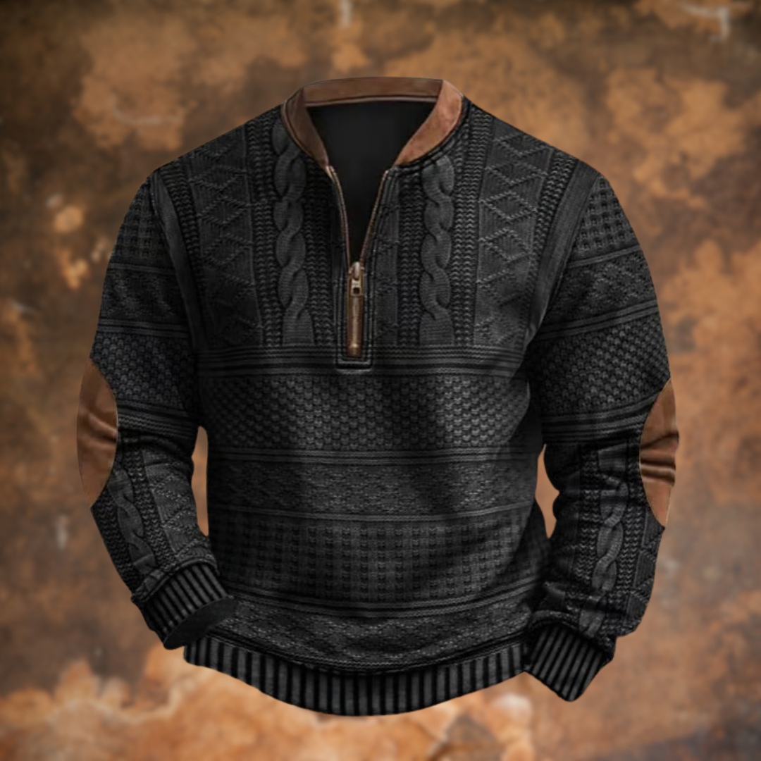 Anton – Strickpullover mit Reißverschlussdetail
