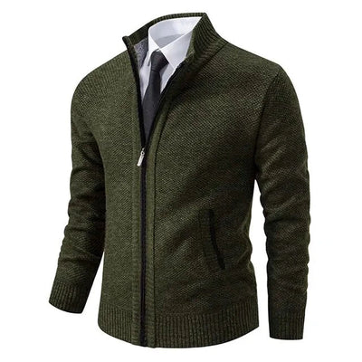 Leon | Strickpullover mit Reißverschluss und Taillierung
