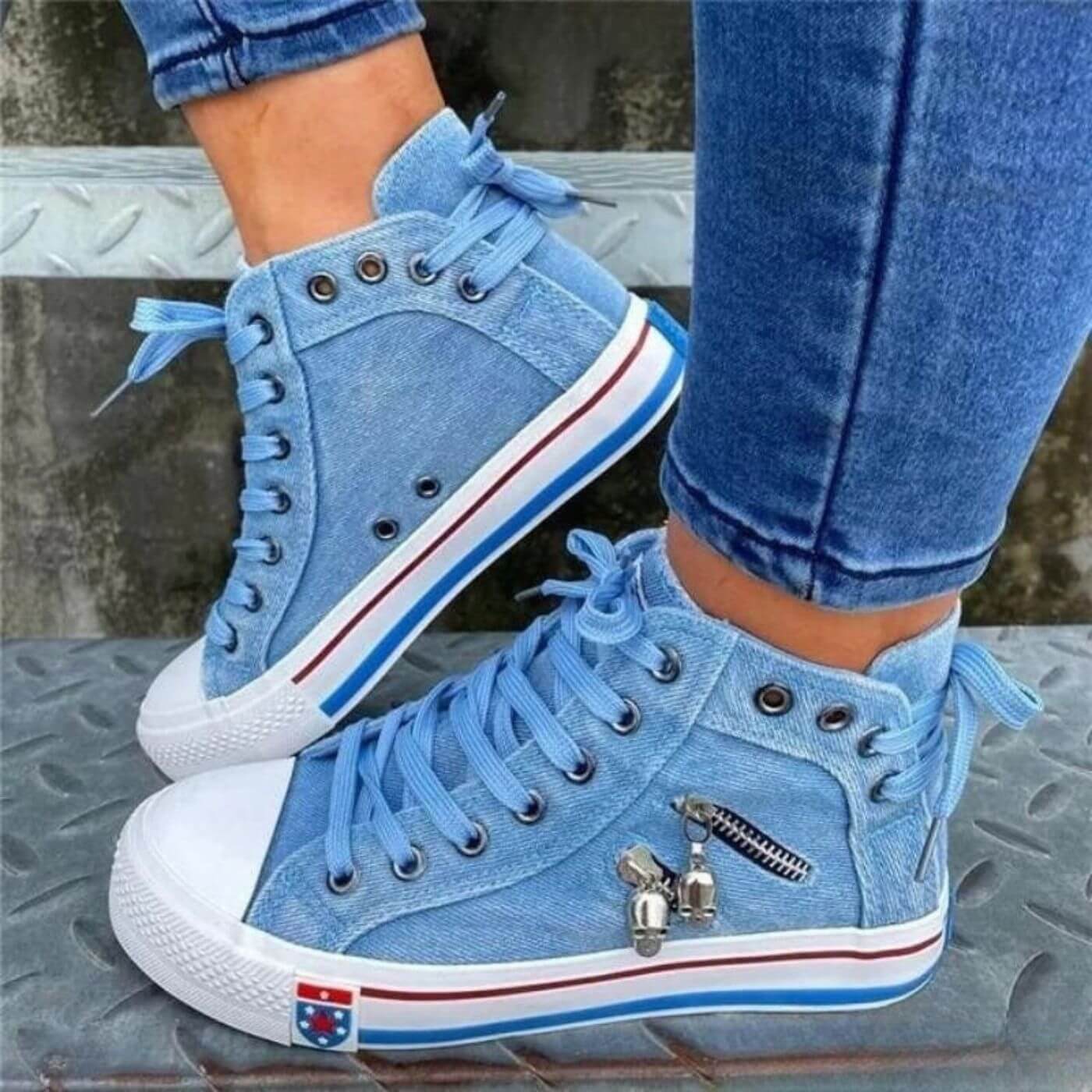 Kathi | Lässige High-Tops im Denim-Look
