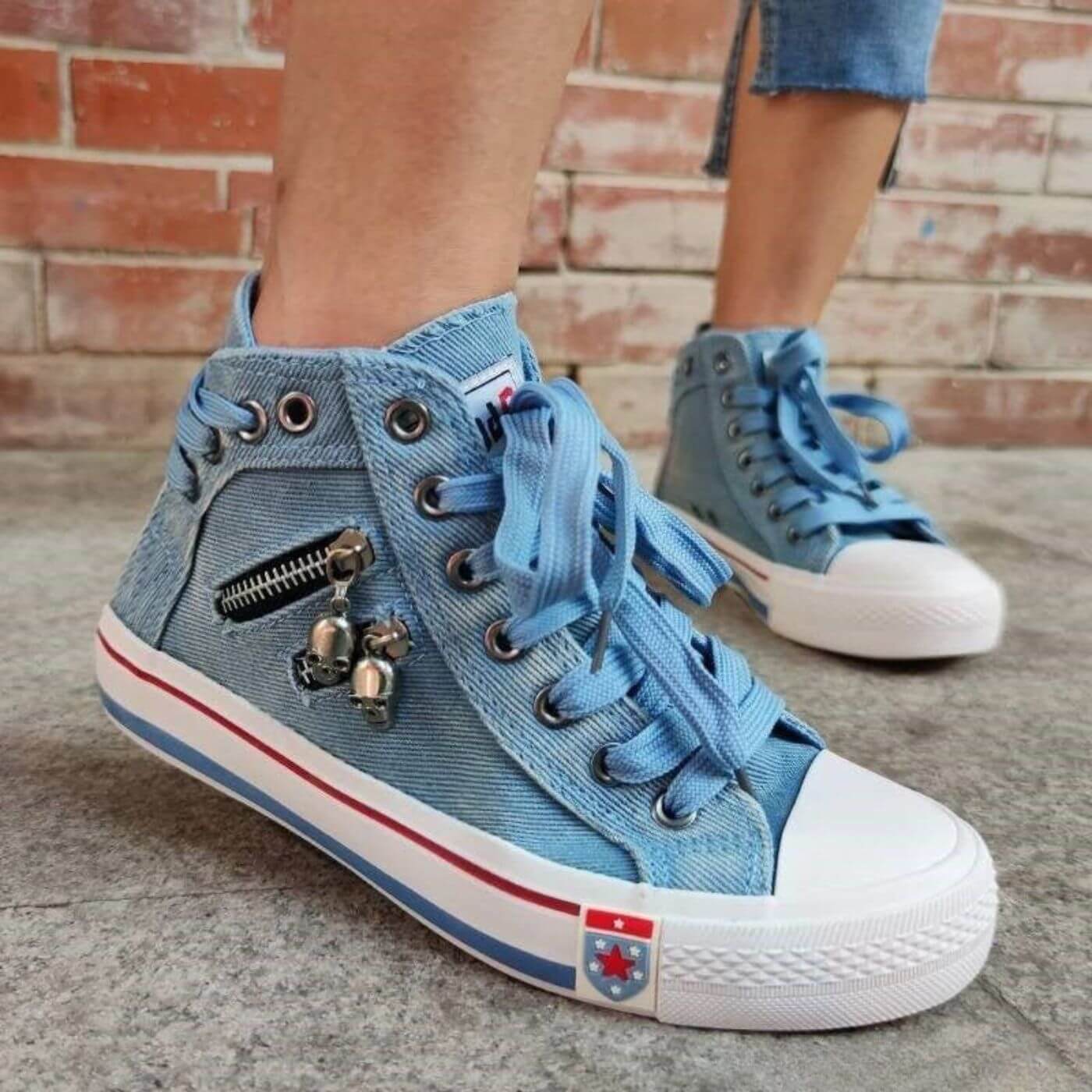 Kathi | Lässige High-Tops im Denim-Look