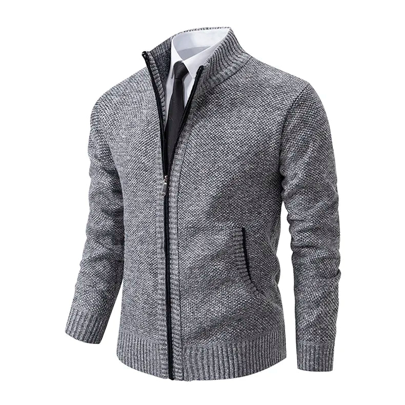 Leon | Strickpullover mit Reißverschluss und Taillierung