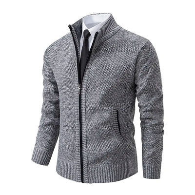 Leon | Strickpullover mit Reißverschluss und Taillierung