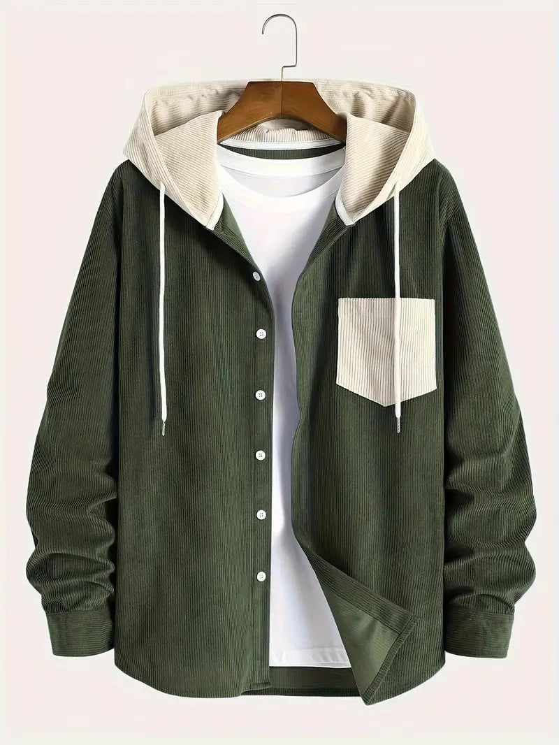 Costas - Strukturierter Cord-Kapuzenpullover Mit Reißverschluss